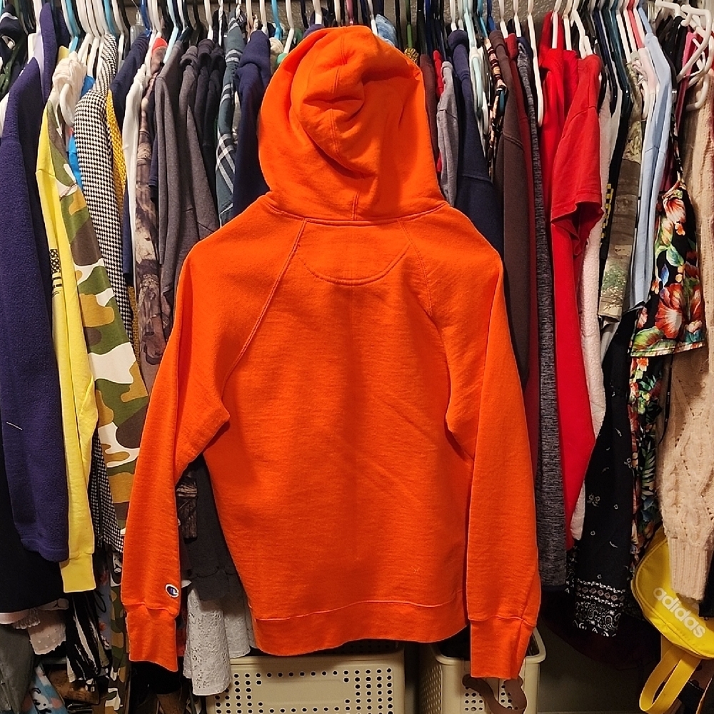 Champion Vibrant Orange Hoodie with Graphic Design - Picture 2 of 3